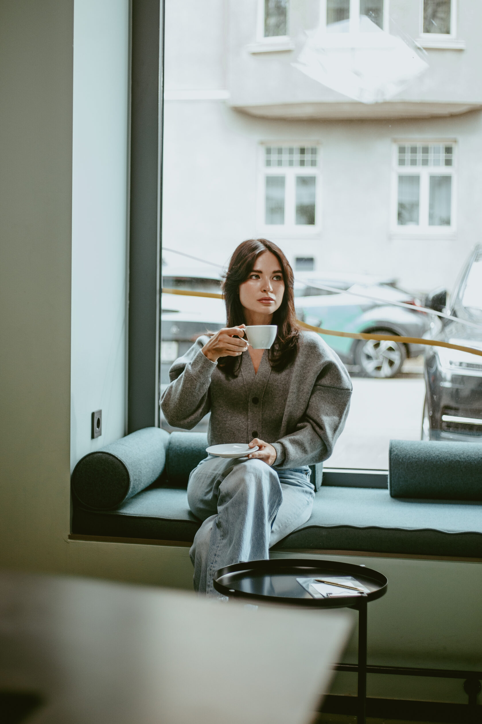 Guest relaxing at LAVA Dental Studio lounge