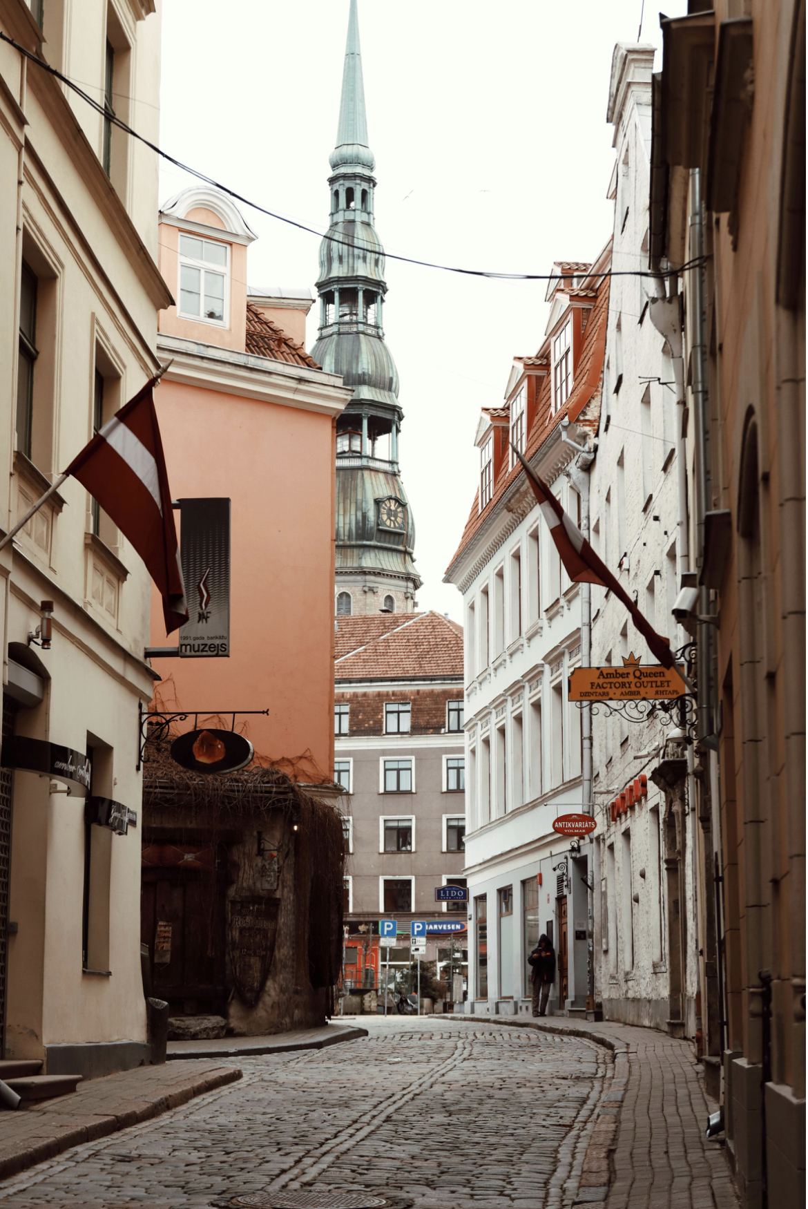 Riga Old Town cobblestone street
