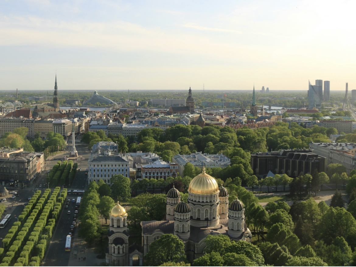 Riga aerial skyline